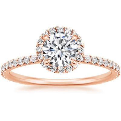 Moissanite Classic Halo Round Cut Engagement Ring