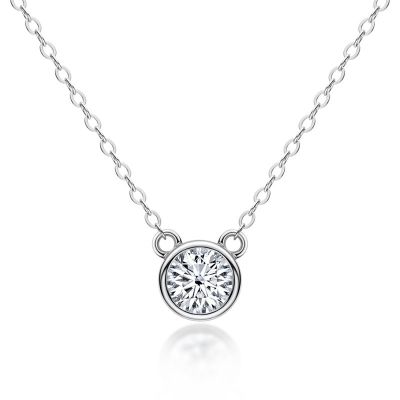 Sterling Silver Classic Round Cut Necklace