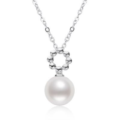 Sterling Silver Classic White Pearl Necklace