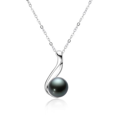 Sterling Silver Luxurious Black Cultured Pearl Necklace