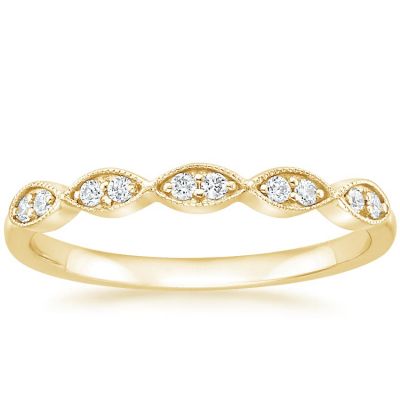 Moissanite Classic Milgrain Round Cut Women's Wedding Band