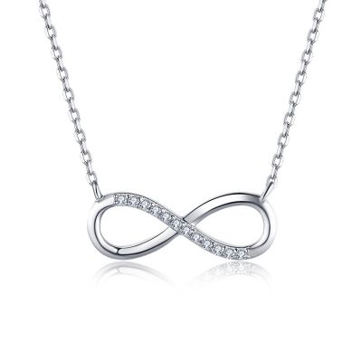 Sterling Silver Simple Twist Round Cut Necklace