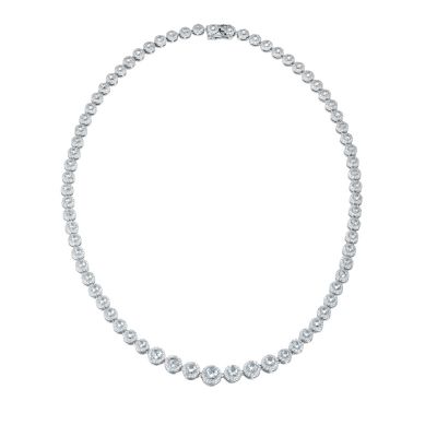 Sterling Silver Luxury Round Cut Tennis Necklace VNEK024