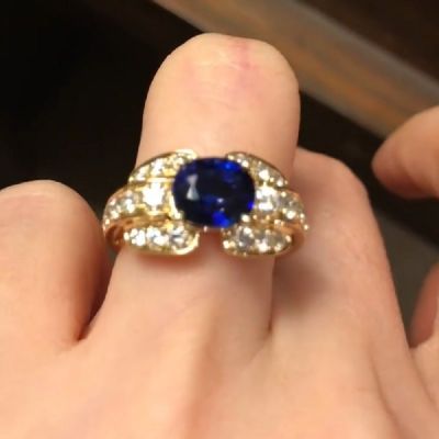 3.0 CT Cushion Cut Sterling Silver Sapphire Gemstone Wedding Ring