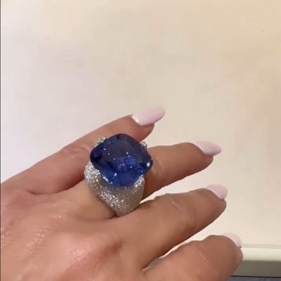 15.0 CT Stunning Asscher Cut Blue Sapphire Diamond Paved Vintage Engagement Ring