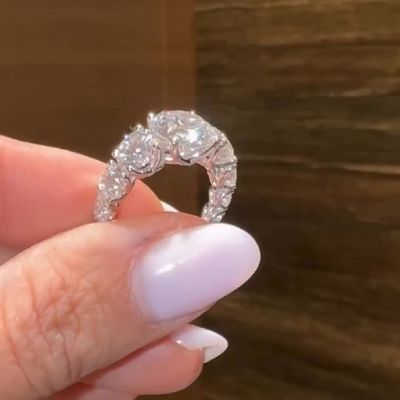 1.5 Carat Round Cut 8MM White Diamonds Full Eternity Engagement Ring