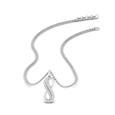 Sterling Silver Delicate Twist Design Round Cut Necklace