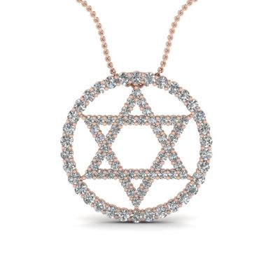 Sterling Silver Luxury Star Shape Halo Round Cut Necklace