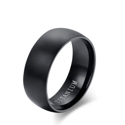 Titanium Steel Classic Black Tone Design Men's Wedding Band