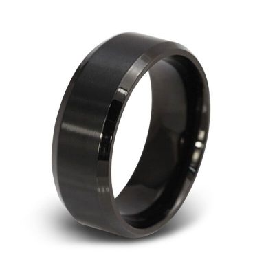 Titanium Steel Black Tone Design Men's Wedding Band