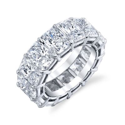 14.30 Carat Cushion Cut Platinum Eternity Band