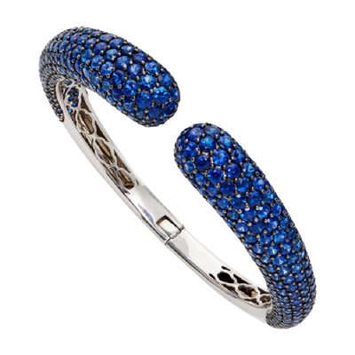 22.50ct Round Blue Sapphires Dome Bracelet