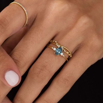 Exquisite Round Cut Natural Diamonds Infinity Ring