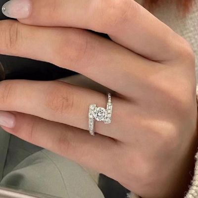 0.5CT Round Cut For Women Party Fine Jewelry Diamonds Ring