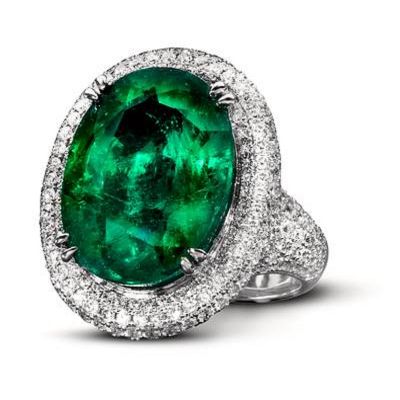 15.0 CT Stunning Oval Cut Emerald Diamond Paved Vintage Engagement Ring