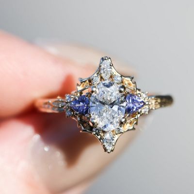 2.0CT Oval Cut "Queen Of Thorns" Diamond Engagement Ring