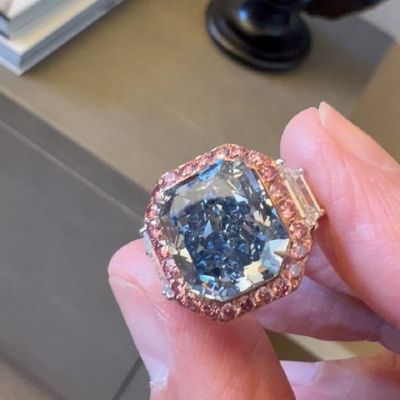 11.28 Carat Stunning Radiant-cut Fancy Vivid Blue Diamond Ring