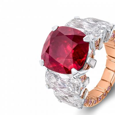 13.21 Carat Stunning Cushion Cut Ruby Engagement Ring
