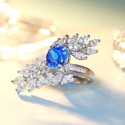  2.0 Carat Stunning Aquamarine Cushion Cut Engagement Ring