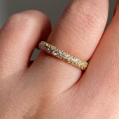 0.85 Carat Round Diamond 14k Gold Eternity Band