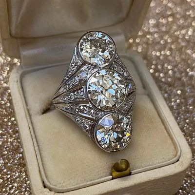 6.5 Carat Vintage Split-Look Women's Diamond Skeleton Engagement Ring 