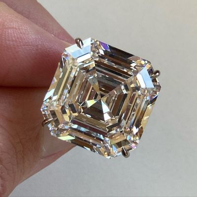 40.0 Carat Asscher Cut White Diamonds Engagement Ring