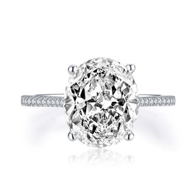 Sterling Silver Classic Oval Cut Engagement Ring