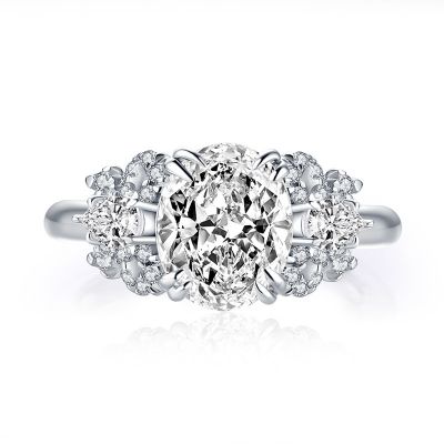 Sterling Silver Classic Oval Cut Engagement Ring