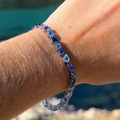 10.5ctw Multi-Cut Sea Wave Handmade Bracelet