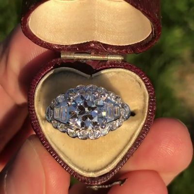 3.5ct Round Cut White Sapphire Vintage Handmade Engagement Ring