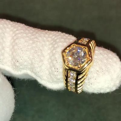 2.5ct Round Cut White Sapphire Yellow Gold Engagement Ring