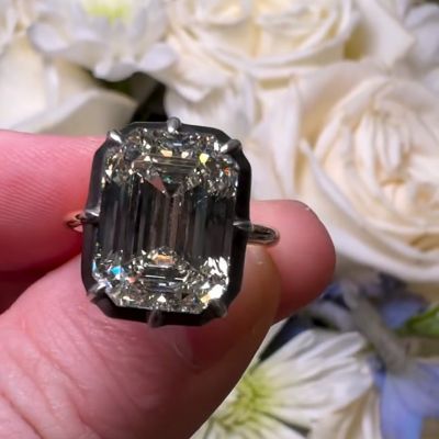 8ct Emerald Cut White Sapphire Vintage Handmade Engagement Ring