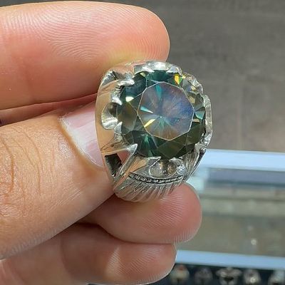 6ct Round Cut Peridot Vintage Handmade Men's Ring