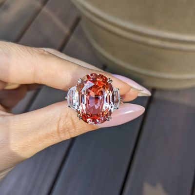 8ct oval cut amber diamond sterling silver wedding ring