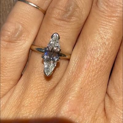 10ct Marquise Cut White Diamond Sterling Silver Plated Gold Handmade Wedding Ring