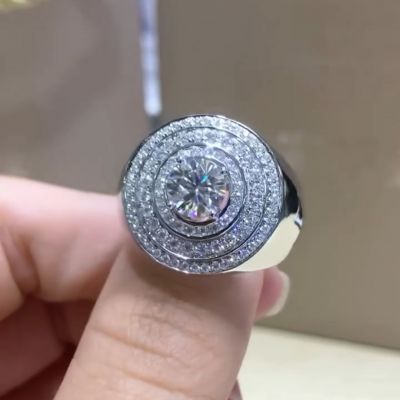 18ct round cut diamond luxury sterling silver handmade ring