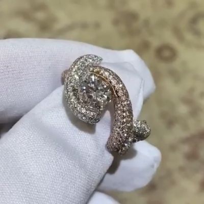 3ct round cut diamond sterling silver plated rose gold handmade ring