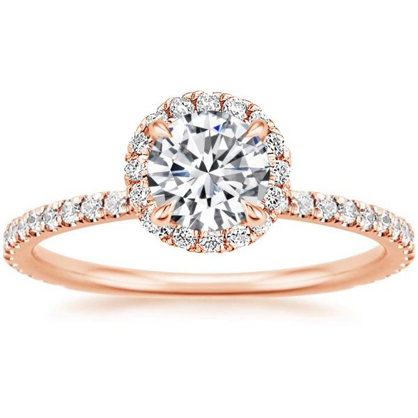 Moissanite Classic Halo Round Cut Engagement Ring