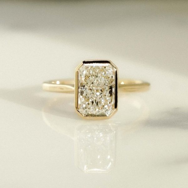 1.84CT Radiant Solitaire Bezel Diamond⁠ Ring