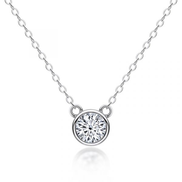 Sterling Silver Classic Round Cut Necklace