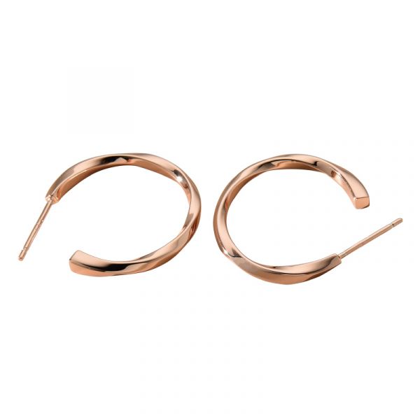 Sterling Silver Simple Twist Circle Hoop Earrings