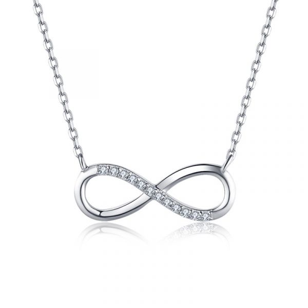 Sterling Silver Simple Twist Round Cut Necklace