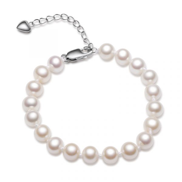 Sterling Silver Unique White Pearl Bracelet