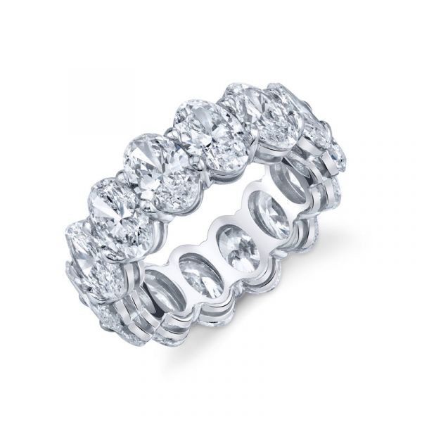 9 Carat Oval Cut Platinum Eternity Band