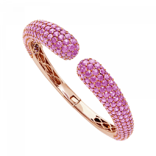 21ct Round Pink Sapphires Dome Bracelet
