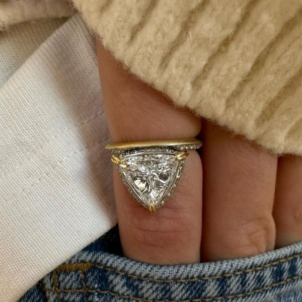 2.09ct Trillion Cut Hanging Scarlett Engagement Ring