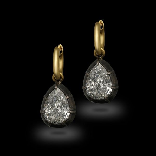 6.01ct Pear Shape Diamond Drop Earrings