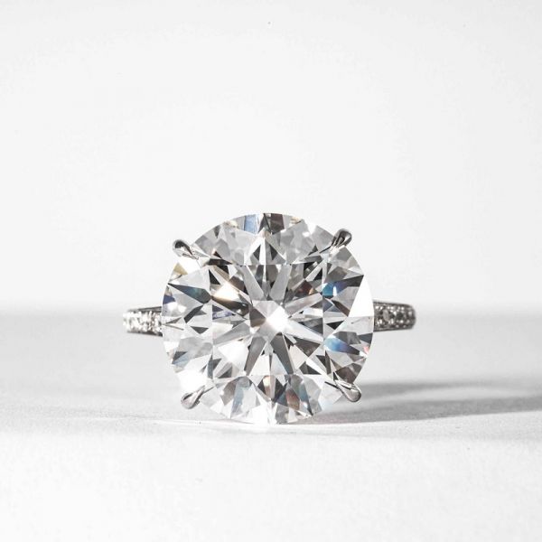 10.77 Carat Round Brilliant Cut Diamond Platinum Ring