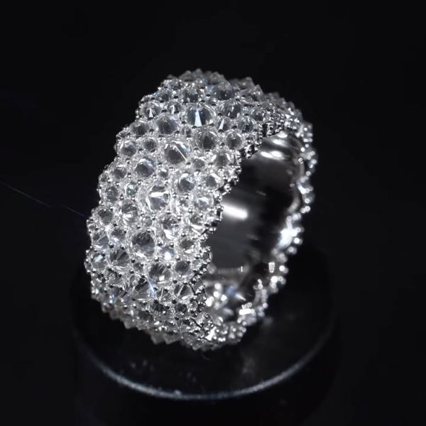 18ct Tapered Cut Diamond Luxury Handmade Sterling Silver Ring