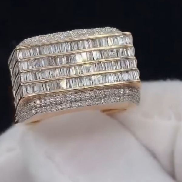 26ctw Emerald Cut Diamond Luxury Sterling Silver Plated Rose Gold Handmade Ring